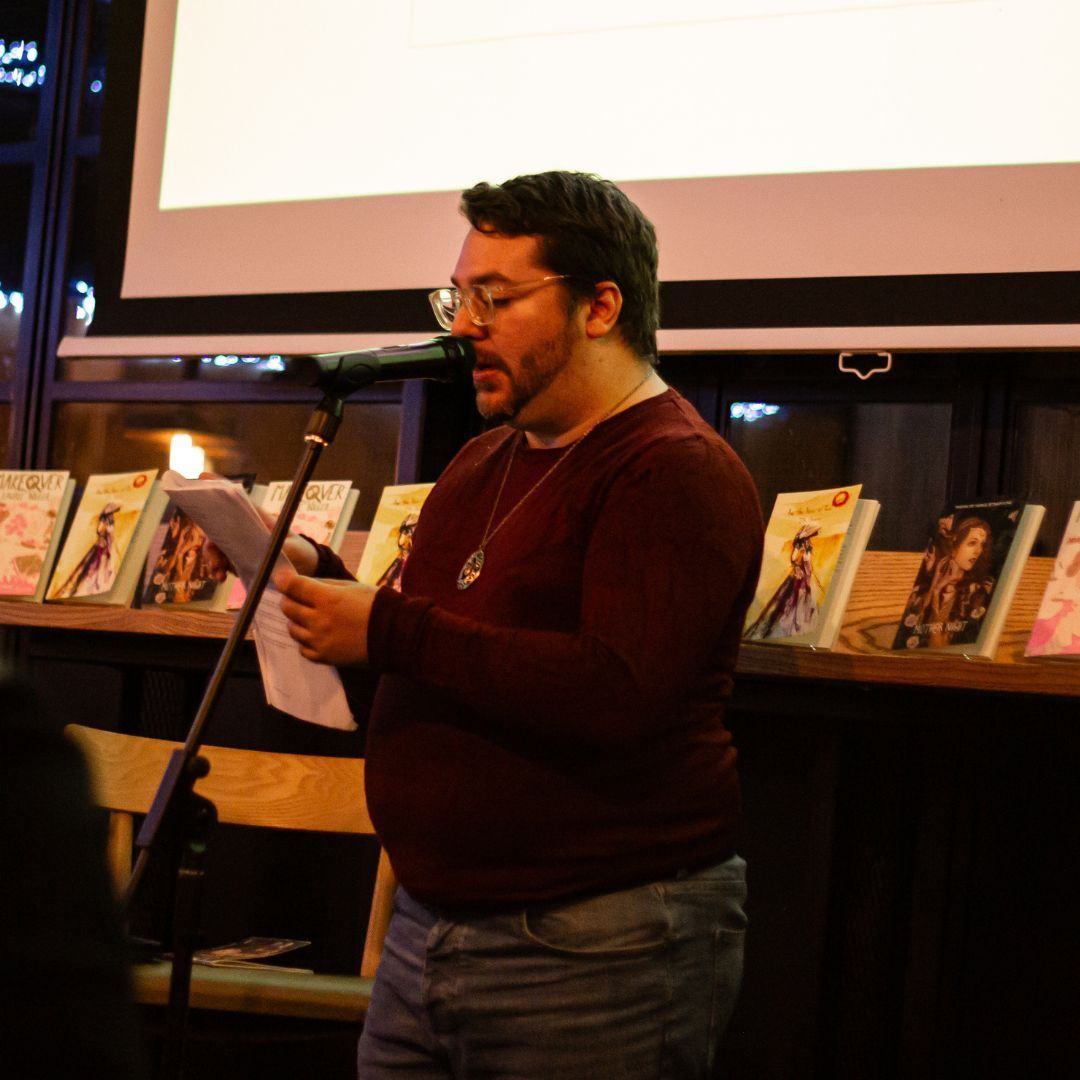 The Emma Press (@theemmapress) on Twitter photo We had a wonderful time last month showcasing our 2024 poets with indie bookshop <a href="/vocebooks/">Voce Books</a> 🎉
We had readings from <a href="/LaurieBolger/">Laurie Bolger</a>, <a href="/zr_ghani/">Zaina</a> & <a href="/mermanpoet/">Serge ♆ Neptune 🧜♂️ - MOTHER NIGHT @ EMMA PRESS</a> as well as our BERG members Beth and Ilina!
Thank you to everyone who came along! 💜 We had a wonderful time last month showcasing our 2024 poets with indie bookshop <a href="/vocebooks/">Voce Books</a> 🎉
We had readings from <a href="/LaurieBolger/">Laurie Bolger</a>, <a href="/zr_ghani/">Zaina</a> & <a href="/mermanpoet/">Serge ♆ Neptune 🧜♂️ - MOTHER NIGHT @ EMMA PRESS</a> as well as our BERG members Beth and Ilina!
Thank you to everyone who came along! 💜