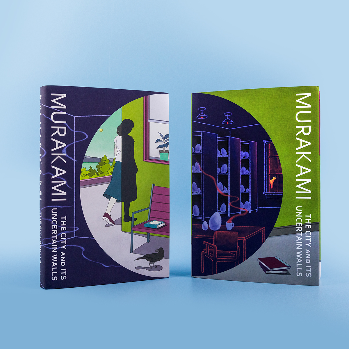 With less than two weeks to go, take a look at the beautiful finished copies of The City and Its Uncertain Walls by Haruki Murakami… 

The green colourway is an alternate cover available, alongside the main one, to high street bookshops in the UK and some internationally.