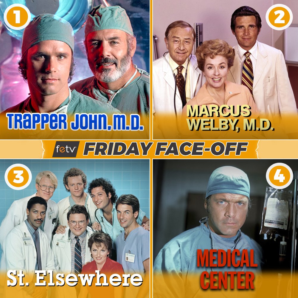 realFETV's tweet photo. #FridayFaceOff π€ What's your favorite classic medical drama? π¨ββοΈ
1. Trapper John, M.D.
2. Marcus Welby, M.D.
3. St. Elsewhere
4. Medical Center
Tell us your answer in the comments below! π https://t.co/NdWQVFTbGZ
