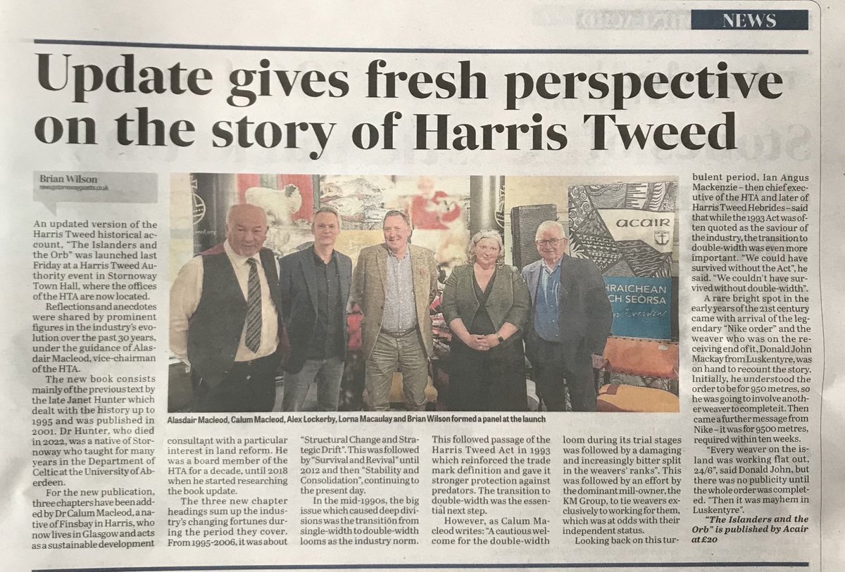 Update gives fresh perspective on the story of Harris Tweed / ⁦<a href="/Sygazette/">Stornoway Gazette</a>⁩