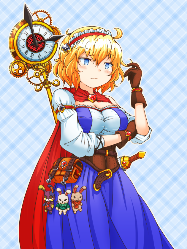 nuu_echo's tweet photo. アリスちゃんの立ち絵♠️♦️
一応 後ろに背負ってるのは槍のつもりなのですが杖にしか見えません
でも全体的にデザイン結構お気に入り🌻 https://t.co/5jG1TeOimL