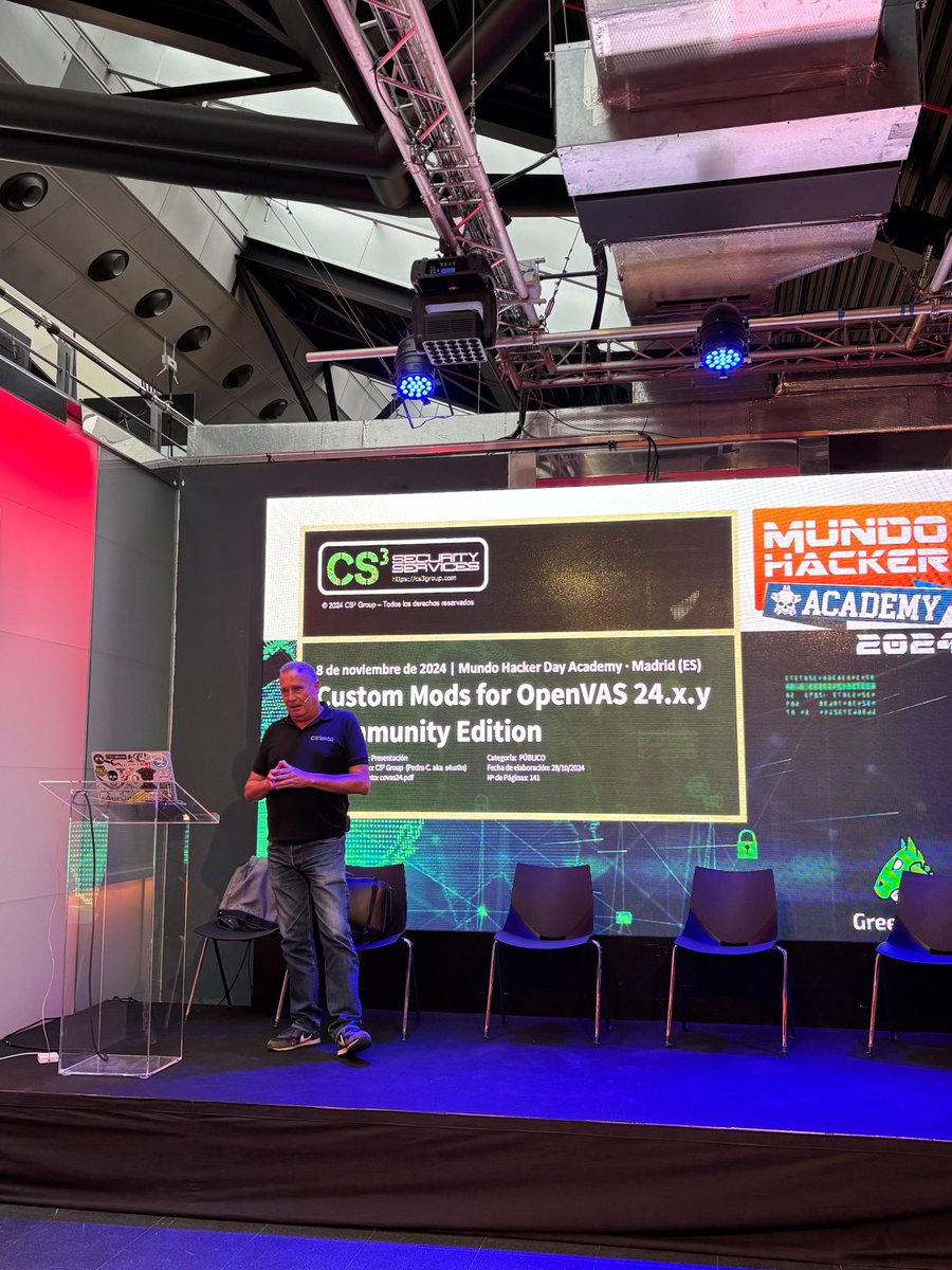 🔧 Hoy Pedro C. aka s4ur0n (CEO de CS3 Group) nos mostró cómo personalizar OpenVAS para que haga todo lo que otros competidores comerciales. ¡Automatización, informes mejorados y más en solo minutos! #Ciberseguridad #OpenVAS #MundoHackerAcademy