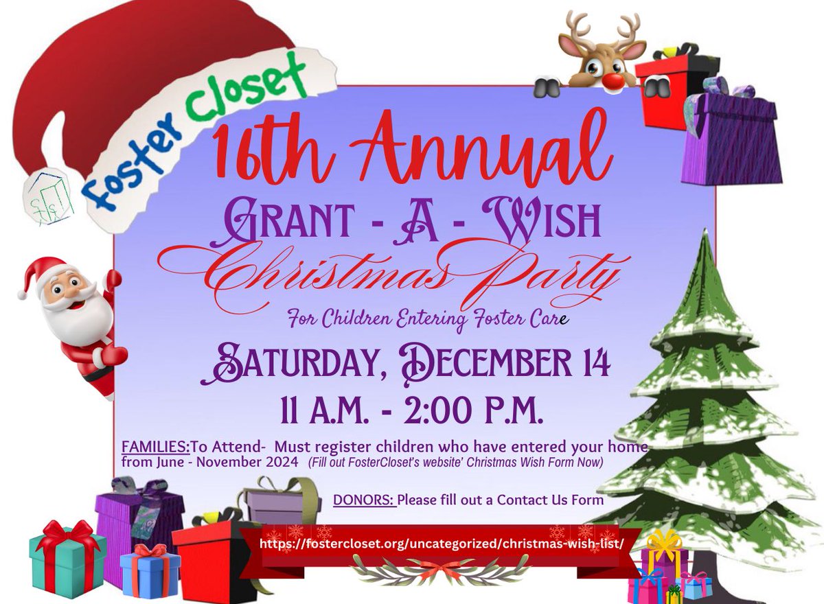 FosterCloset's tweet photo. 16th Annual Grant-A-Wish Christmas.    https://t.co/nuZ4eLPhHd https://t.co/WIngHjEUrr