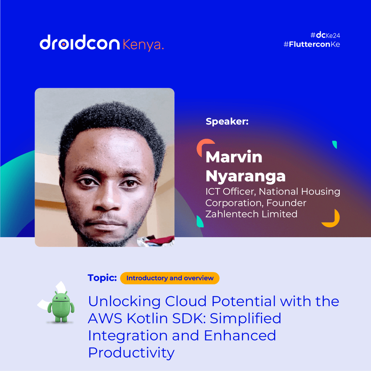 🌩️ Excited about cloud development with Kotlin? Join Marvin Nyaranga's session on "Unlocking Cloud Potential with the AWS Kotlin SDK" at #dcke24! Learn how the AWS Kotlin SDK simplifies cloud integration, boosts productivity, and lets you build scalable, efficient applications