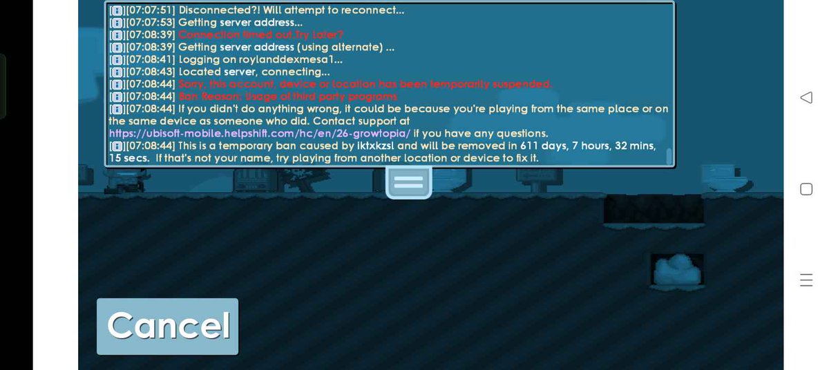 RoundtodlYt's tweet photo. @growtopiagame My friend got ban because of lag https://t.co/78LIuhoCdN