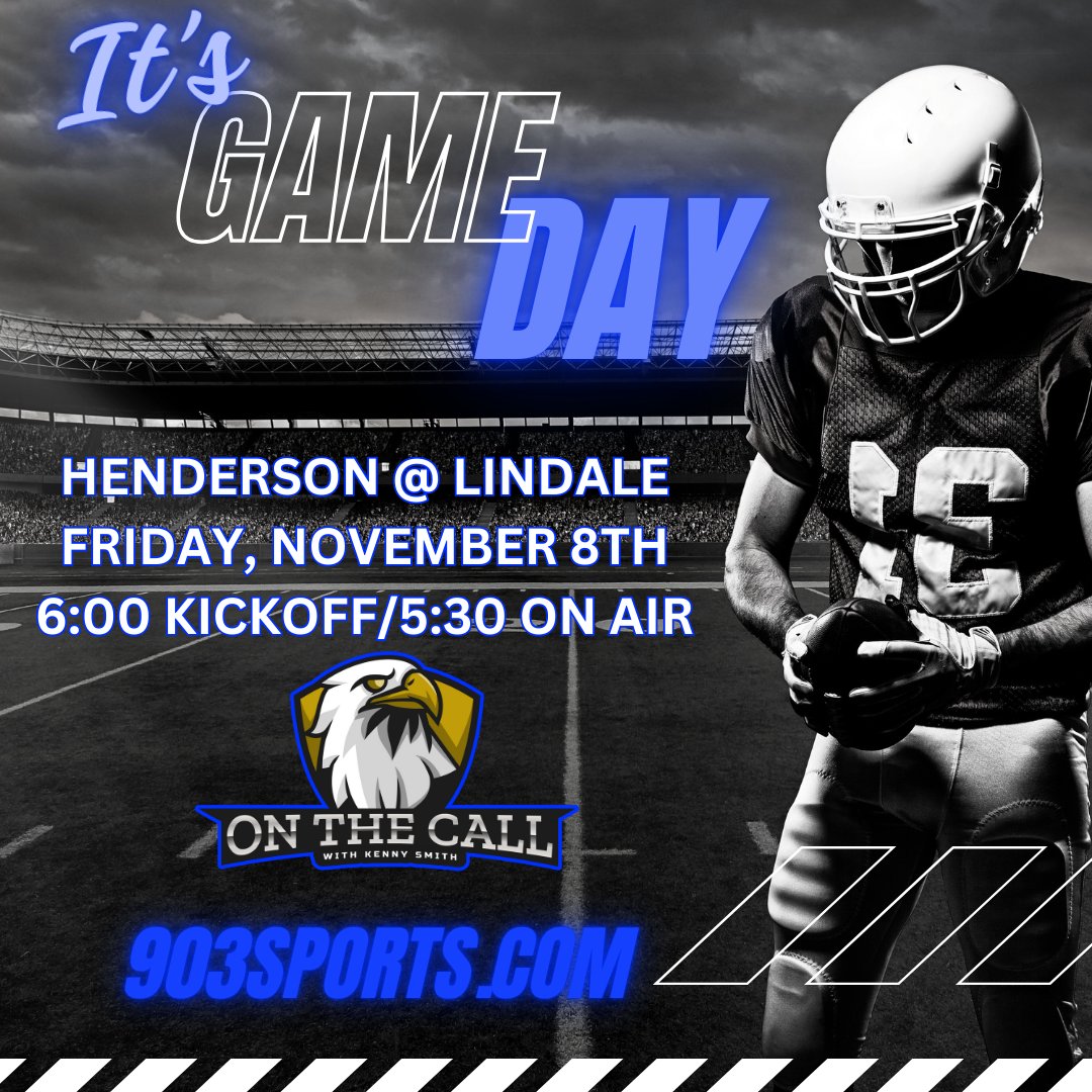 903Sports's tweet photo. THE "Kenny Smith" will take to the air around 5:30 PM this evening for a 6:00 PM kickoff as YOUR EAGLES take on Henderson! 🏈

#903sports #onthecallradio https://t.co/6FXv2FOdgw