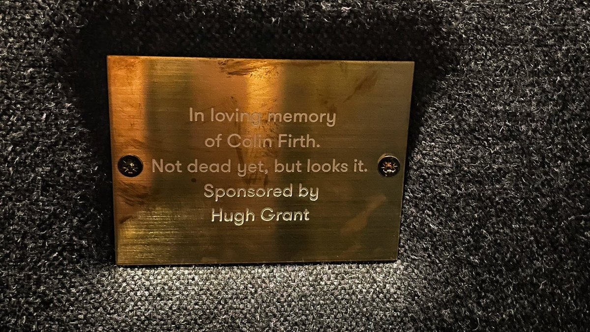 A stunt by Grant went viral in 2022, when the actor sponsored a chair at BAFTA with a plaque dedicated to Firth that read: “In loving memory of Colin Firth. Not dead yet, but looks it. Sponsored by Hugh Grant”

MORE: tinyurl.com/4ryv6wu5

(X/Elliot Gonzalez)