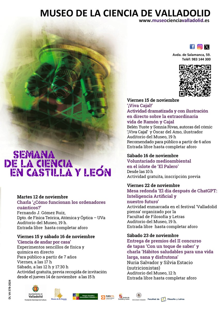 Experimentos, charlas, voluntariado ambiental... ¡Descubre ya las actividades que tendrán lugar durante la Semana de la Ciencia! Una amplia programación que se desarrollará del 12 al 23 de noviembre.

🔗tinyurl.com/7trukk95