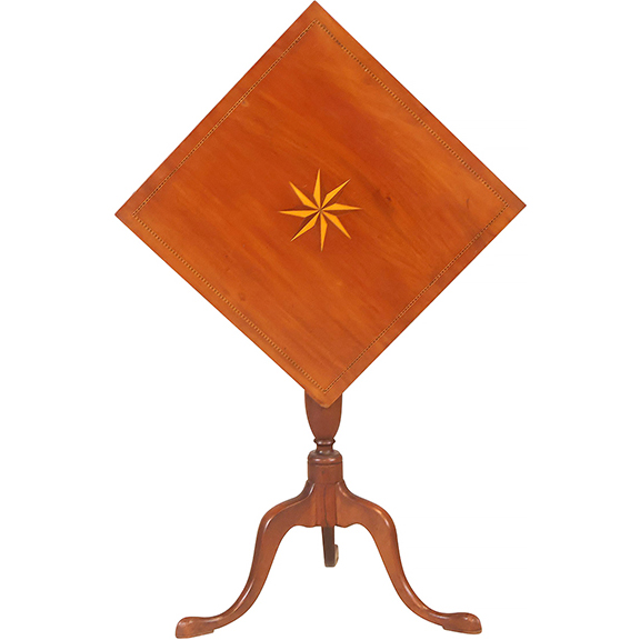 AntiqueDigest's tweet photo. Federal inlaid mahogany candlestand, possibly from the shop of Nathan Lumbard, Sutton, Massachusetts, c 1800, sold for $1375 (est. $800/1200) at @NyeCompany https://t.co/fOSdn9BCx3 #antiques #antique #vintage #furniture #Lumbard #Americana #inlaid #mahogany #candlestand https://t.co/rvMLg0NzOz