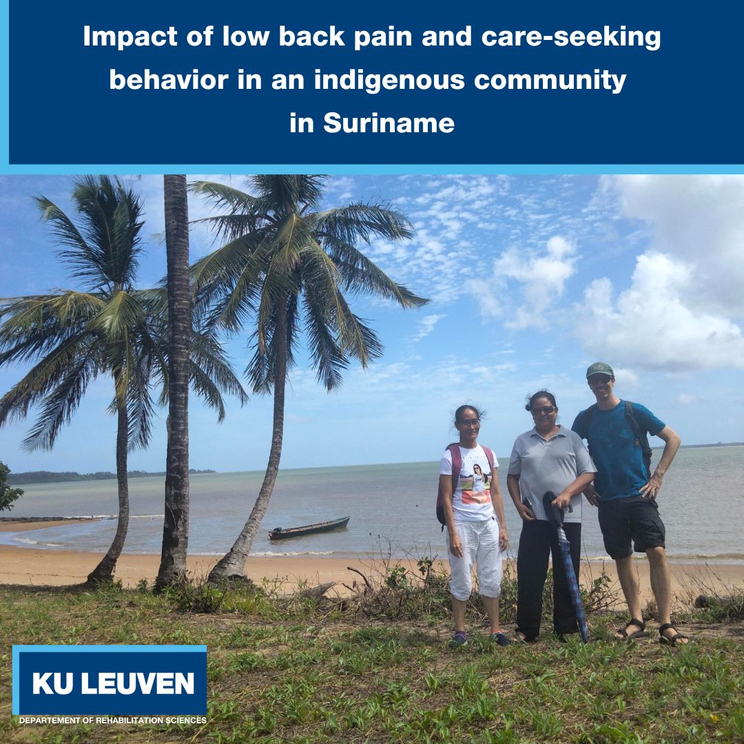 KULeuvenPT's tweet photo. 📢 New results! PhD researcher Niels Struyf explores the impact of low back pain on the Kalinya Indigenous community in #Suriname, highlighting care-seeking challenges &amp; cultural barriers. 
Read more: 👇
https://t.co/d3Qj68SkDd #Research #PublicHealth @WimDankaerts https://t.co/8eQHb5JFcO