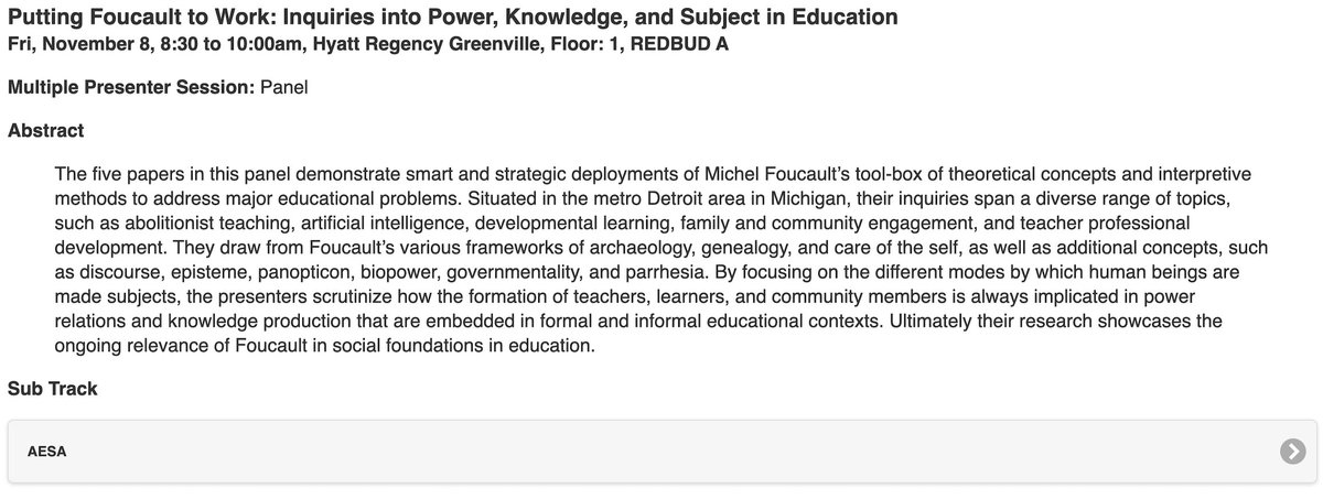 SoRoPhD's tweet photo. One of my dear pals said yesterday, "I only want to be around people I adore right now.." I feel so lucky to be w/ my fam even if we are in SC :/ Come nerd out this morning with us! @AESAtalk #AESA #edstudies #foucault #power https://t.co/n5VxbKtSQJ