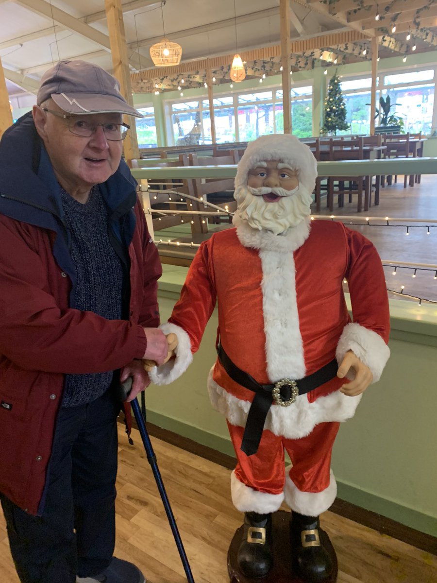 Bacon roll and Santa after our walk today 😂
