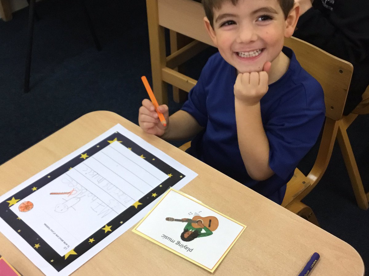 SJC_Infants's tweet image. The children in #SJCR5 loved writing about their hobbies this week. 🏆🎨🎬🩰 #SJCInfants #SJCReception