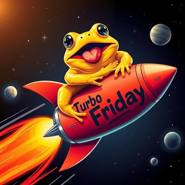 blackwidow74021's tweet photo. Happy Friday! #TurboArmy #TurboTakeOverDay @elonmusk @TurboToadToken $Turbo Blast Off! #LoadTheToad #ListTheToad #ReloadTheToad #BlastOffWithTheToad #ToadArmy #Meme #MemeCoin #XRP #Doge #Shib #Brett #MOG #Pepe #MEW #BOME #DOG #WIF #Tump #Election2024 https://t.co/Lfnxq2JDkE