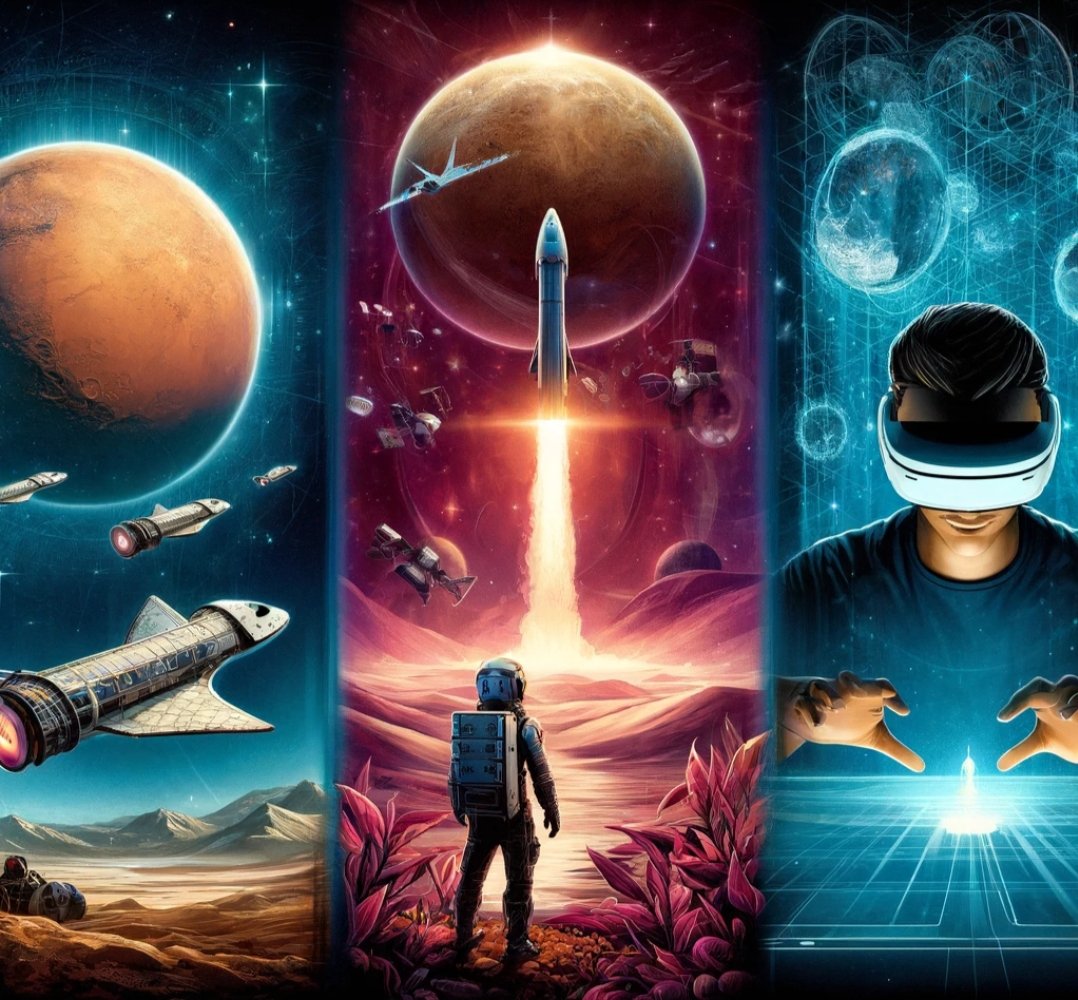 MrCodeToast's tweet image. Will the future look more like SpaceX&apos;s journey to Mars, a new Age of Discovery, or Meta&apos;s virtual world fulfilling our inner needs?
