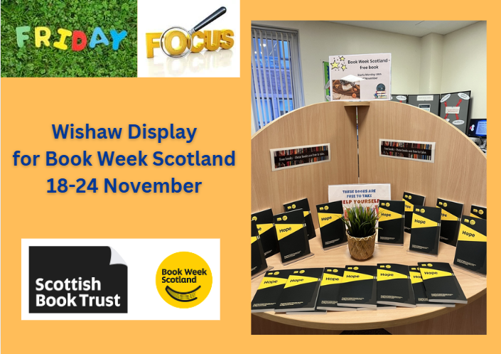 Friday Focus 🔎 This week we focus on Wishaw's new display highlighting Book Week Scotland an annual celebration of books and reading. Book Week Scotland 2024 runs from 18–24 November &amp; is supported by Creative Scotland and SLIC.  scottishbooktrust.com/book-week-scot…