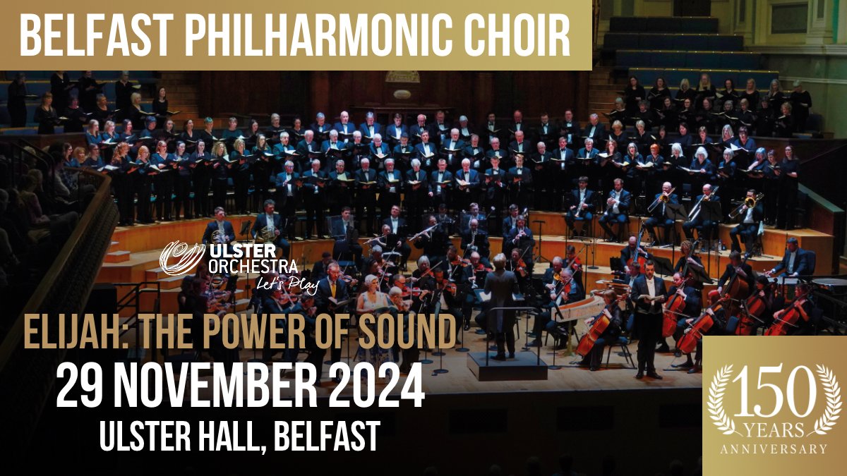 We are delighted to be performing with our long-standing partner the @ulsterorchestra and the exciting line up of soloists for this special concert!

Conducted by our Chorus Director James Grossmith, it promises to be a memorable evening in the historic Ulster Hall #BelfastPhi150