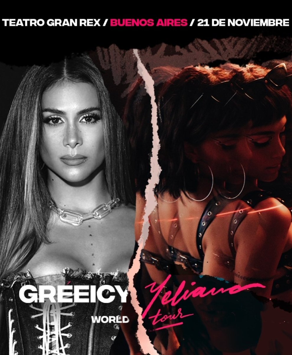 greeicy_arg's tweet photo. A tan solo 13 días para tener de vuelta a Greeicy en Argentina pero esta vez con un show propio. Este 21 de noviembre en el teatro Gran Rex ¡No se lo pierdan! Entradas a la venta en: https://t.co/7mkJCLi0uu https://t.co/DLzR5cv3oK