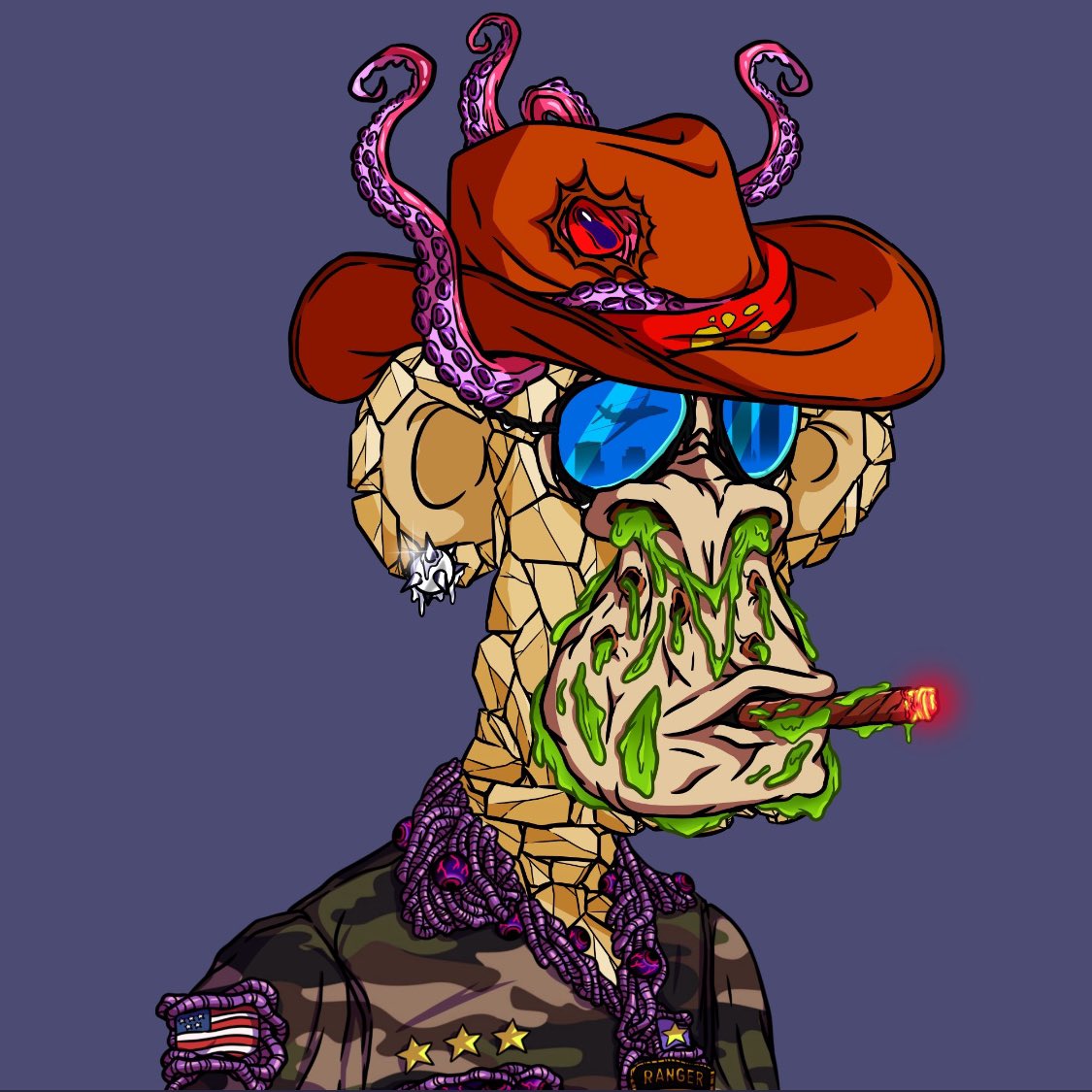 Just got my first and favorite ape mutated into a 1/1. 

What he has camouflage and a Ranger tab too 👀
Great job <a href="/OrdiMutants/">🧪O̸R̸D̸I̸M̸U̸T̸A̸N̸T̸S̸</a> !

This Veteran approves!