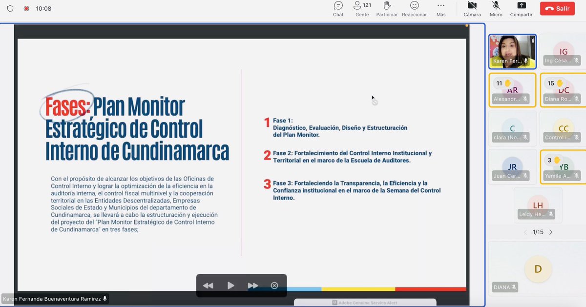 ControlIntCund's tweet image. 📍Avanza la Fase 2 del Plan Monitor Estratégico de Control Interno de #Cundinamarca -MECIC: Fortalecimiento Institucional y Territorial con la Escuela de Auditores. ¡Gracias a los más de 160 Jefes OCI del Dpto que se han sumado a este gran reto! 📚💪 #PlanMECIC #AuditoresInternos