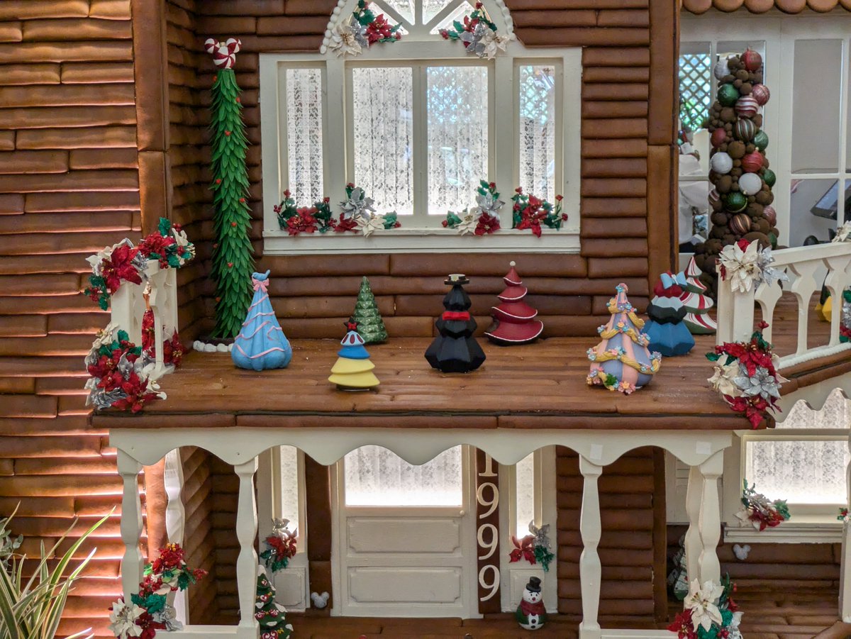 JotterParks's tweet photo. The gingerbread house display at Disney's Grand Floridian Resort at Disney World 2024. Can you name all of the Disney character Christmas trees? https://t.co/mhimaISKyt