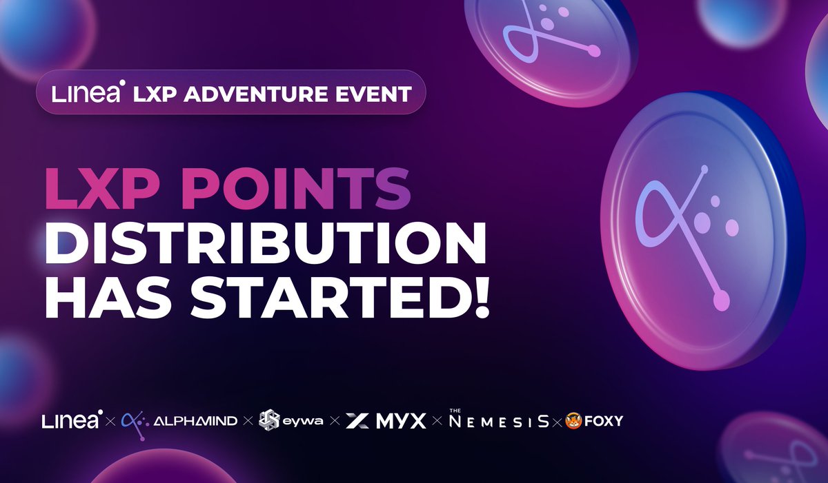 LXP Points Distribution has Started! 🚀 

<a href="/LineaBuild/">Linea.eth</a> has started the LXP points distribution to eligible LXP Adventure Event participants. If you haven't received LXP yet, don't worry! More than 100,000 users participated in the event and the distribution is still ongoing.