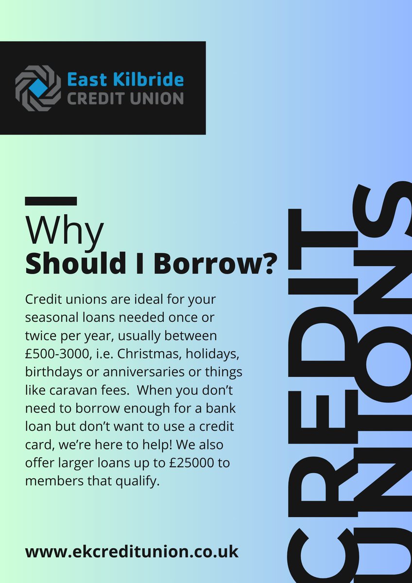 When you borrow with East Kilbride Credit Union, you’re choosing an organization that believes in people helping people. Ready to take the next step?