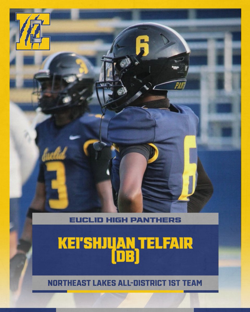 EUCFOOTBALL's tweet image. Congrats @KeishjuanT being named Northeast Lakes 1st Team All-District....@EUCPanthers