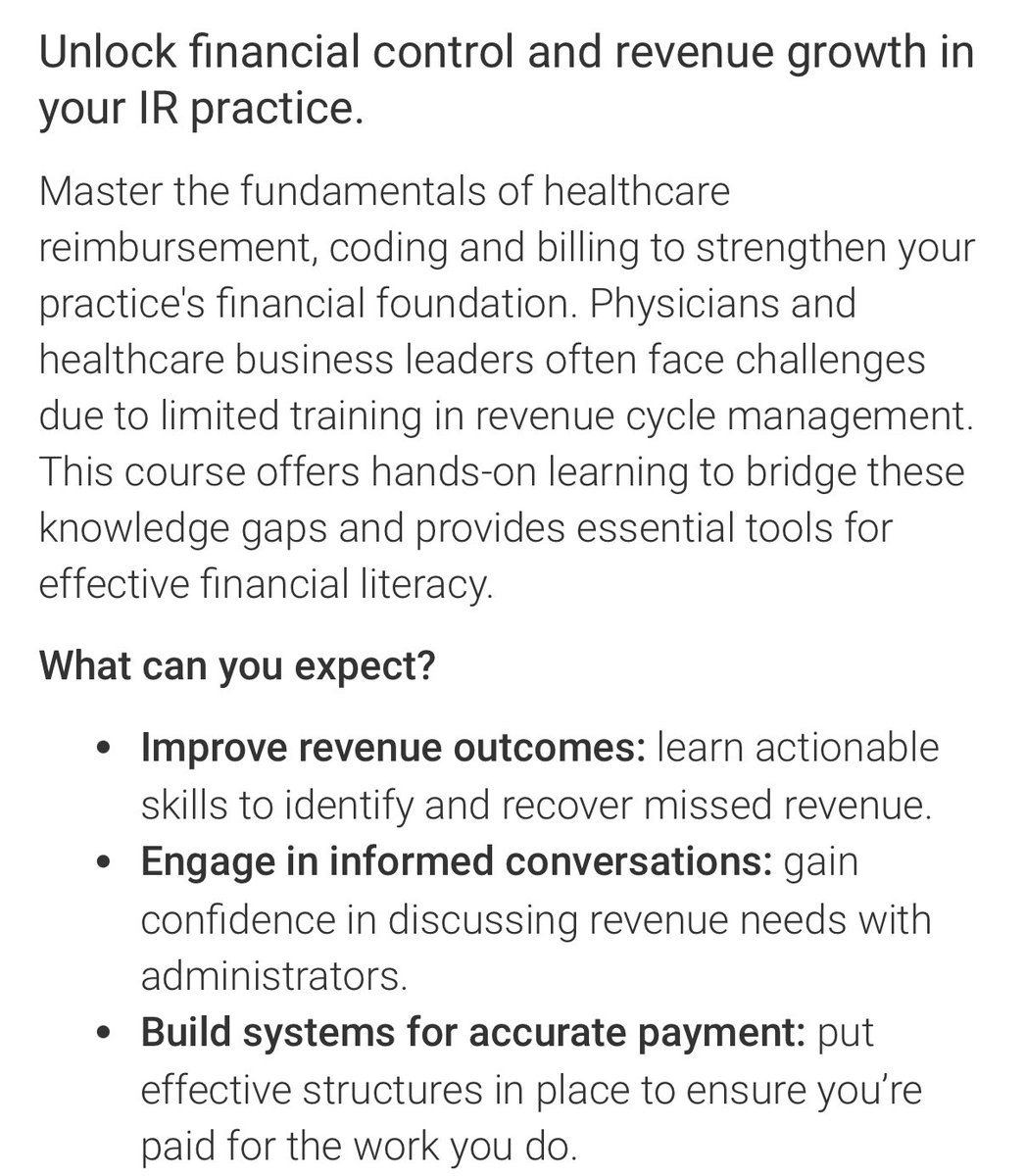 Join us in Atlanta for the SIR Revenue Cycle Management Course! Pathways for both physician leaders and business leaders. All practice models covered.