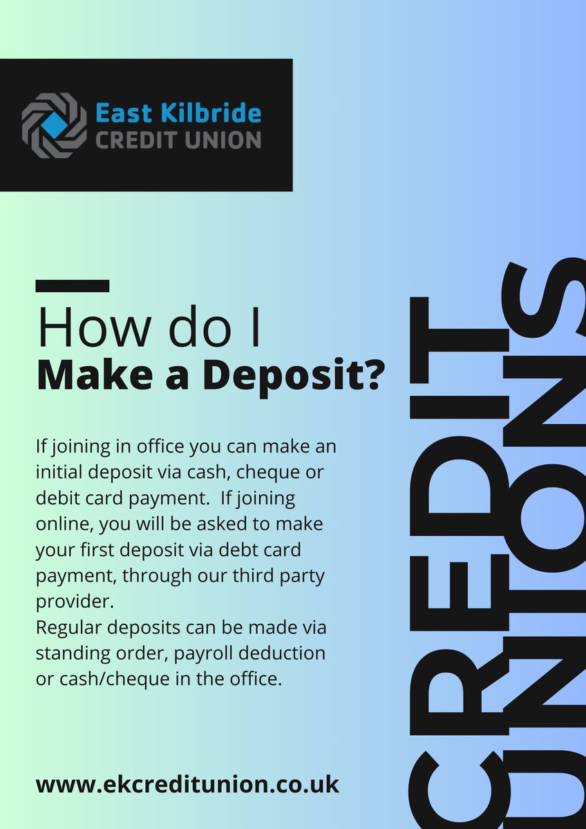💰✨ How to Make a Deposit at East Kilbride Credit Union! ✨💰

Ready to grow your savings with East Kilbride Credit Union? Here’s how simple it is to make a deposit and watch your funds flourish in a community that puts you first! 🌱💙