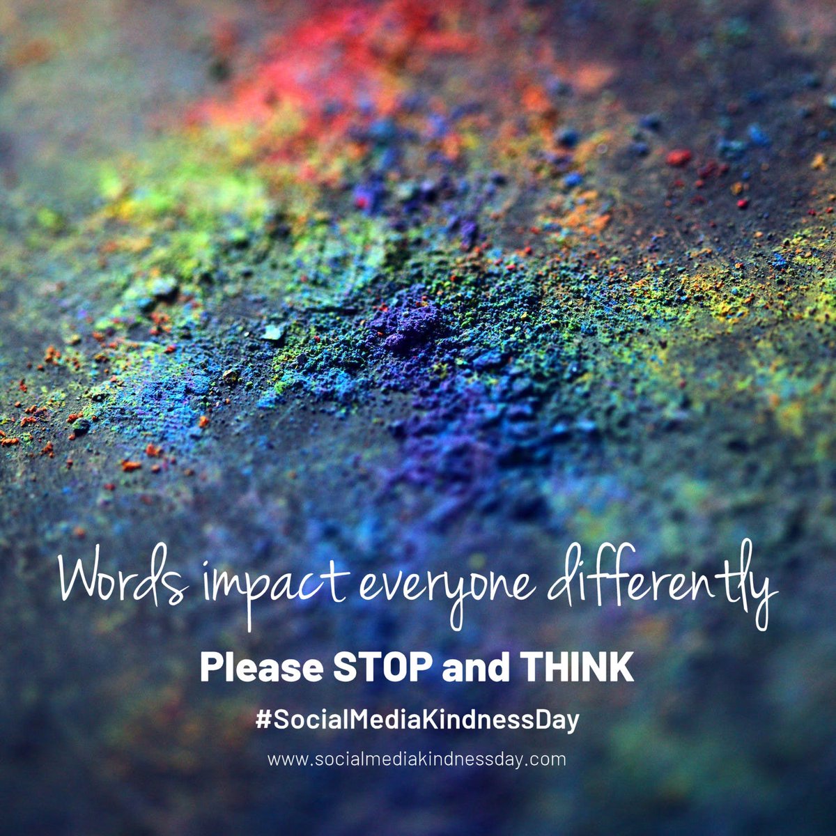 Social media kindness, 9th November
 
 Social media has become a big presence in many lives. It’s important to keep it in context, to know that what we see reflected is often not reality, and to remember that on the other end is a human being. socialmediakindnessday.com