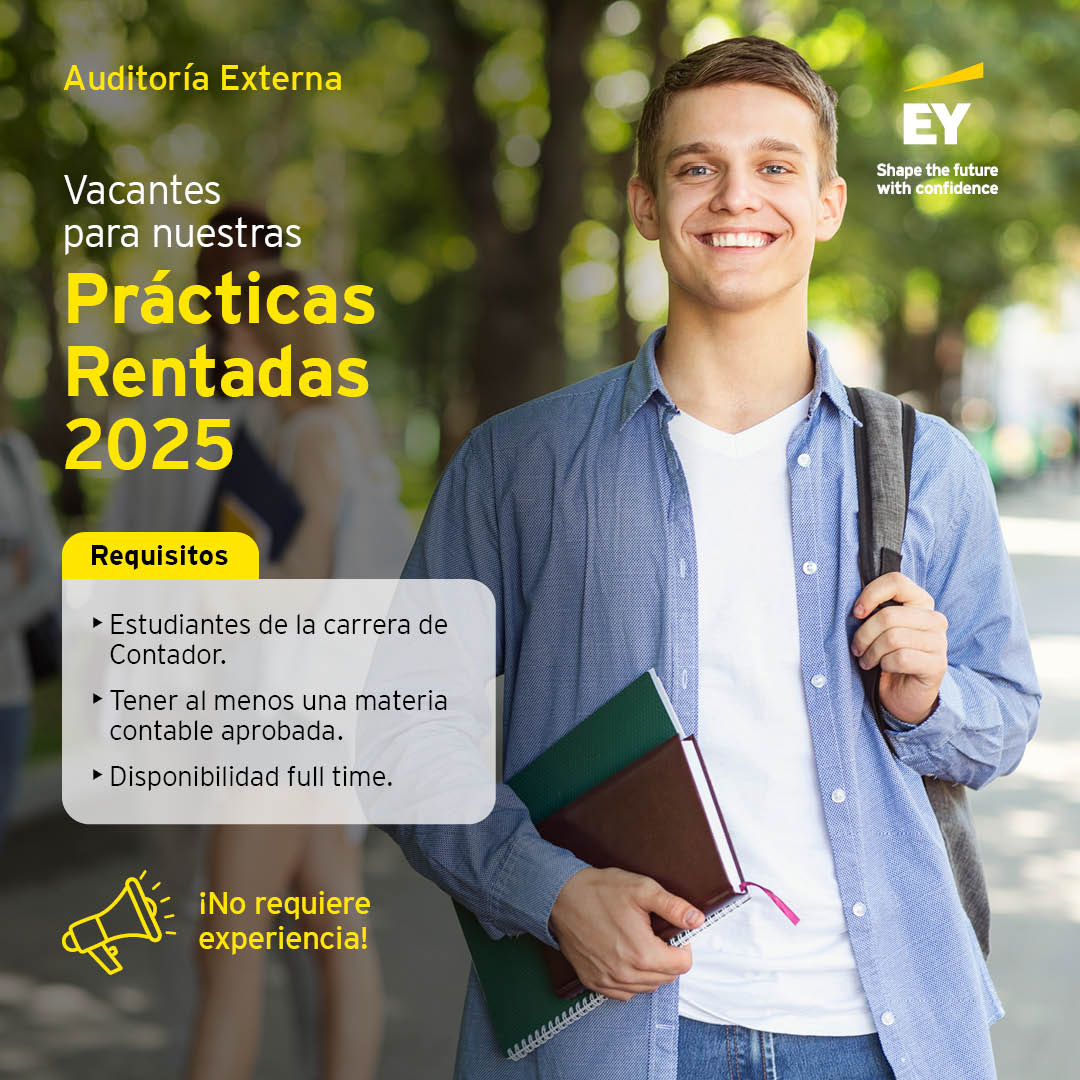 EY_CareersAR's tweet image. 📢 ¡Impulsá tu carrera en nuestro equipo!

Si sos estudiante de #Contador, sumate a nuestras Prácticas Rentadas 2025 en #AuditoríaExterna, donde vas a:

✅ Trabajar para grandes empresas.
✅ Aprender mejores prácticas y metodologías.

Postulate 👉  go.ey.com/40H8y4P