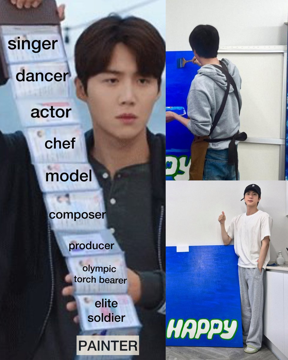 Seokjin adding PAINTER to his infinite list of talents