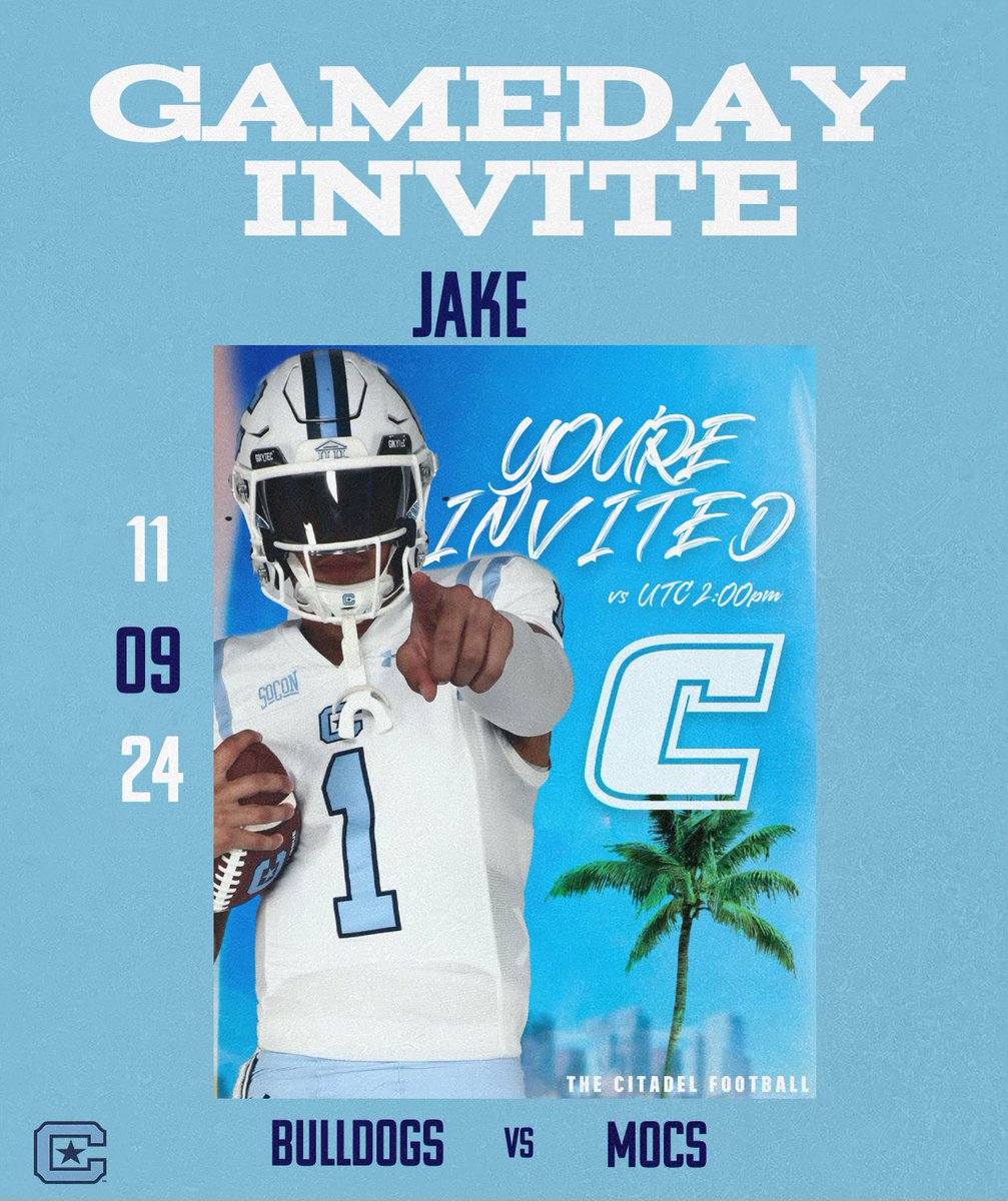 I’m very exited and grateful for getting a game day invite as a recruit, from the Citadel. Thank you to <a href="/CoachCoax17/">Tony Coaxum</a> <a href="/KoachDrayton/">Maurice Drayton</a>. <a href="/JackWeil_Kicker/">Jack Weil</a> <a href="/CoachPerrin61/">Isaiah Perrin</a>