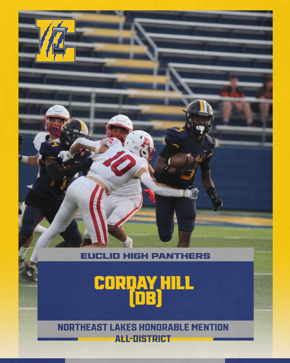 EUCFOOTBALL's tweet image. Congrats @Cordayhill1 on being named Northeast Lakes Honorable Mention....@EUCPanthers