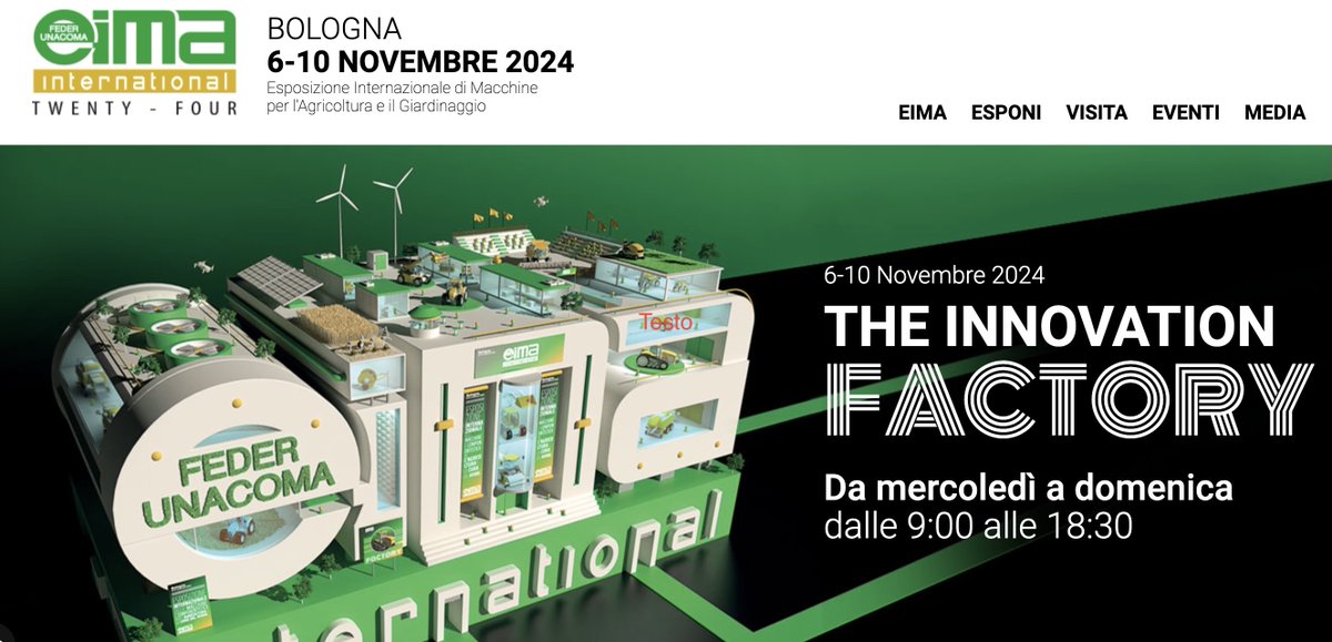 mminery4export's tweet photo. L’EIMA International 2024, che si svolge a Bologna dal 6 al 10 novembre, è un evento di riferimento per il settore della meccanizzazione agricola e del giardinaggio. 

https://t.co/rhSZo6Eji1

#export #import #madeinitaly #mminery #strategycapp #crm #AI https://t.co/lMmnoK0i0i