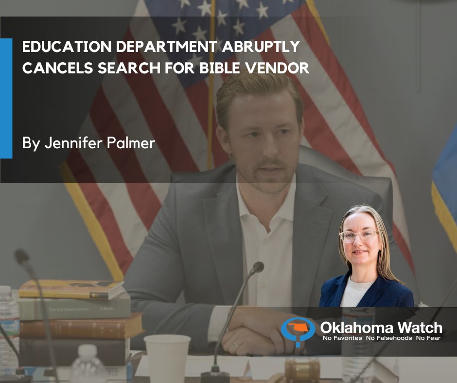 “I would be disappointed if this was a stunt,” one bidder told Oklahoma Watch after the Education Dept. abruptly canceled its plan to buy Bibles. #OKLAED

oklahomawatch.org/2024/11/08/edu…
