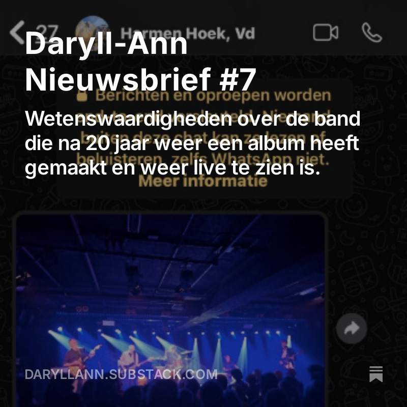 Hij is weer, de Daryll-Ann Nieuwsbrief, aflevering #7. Met een overzicht van wat we in 2025 gaan doen, terugblik op een live radio optreden, een paar lovende 'Spring' recensies én we gaan naar 1998 toen we bezig waren het album 'Happy Traum' op te nemen.
daryllann.substack.com/p/daryll-ann-n…