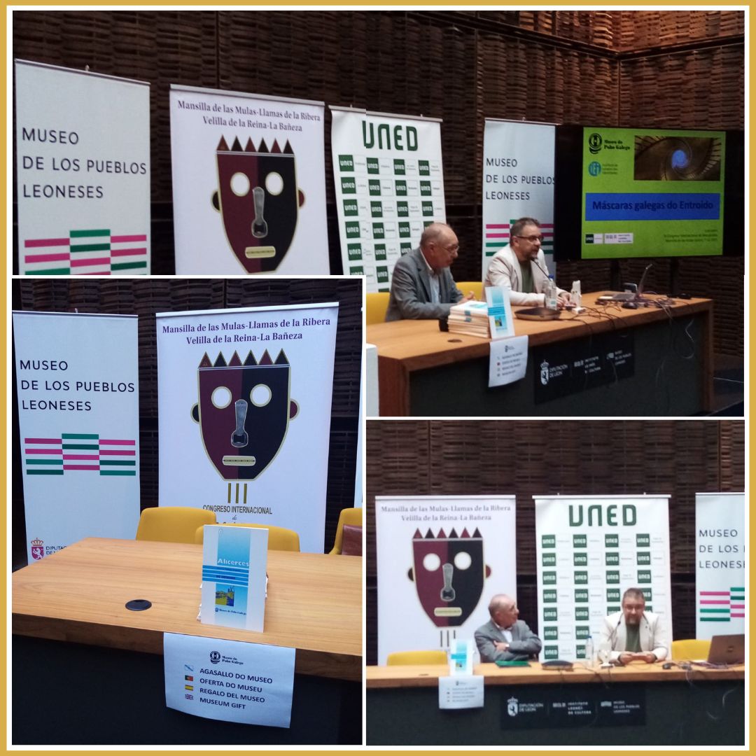 O #MuseodoPoboGalego está presente no III Congreso Internacional de #Mascaradas: "Recuperando a tradición. Educación e Patrimonio", que se celebra até mañá en #León.

"As #máscaras galegas do #entroido" foi o título do relatorio co que participou o director do Museo, Lois Ladra.