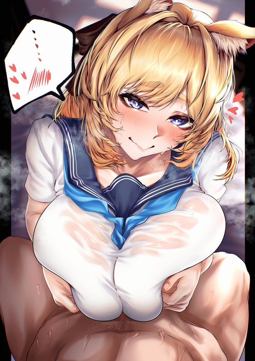 着衣　射精 ウィスラッシュ(アークナイツ) 「Skeb依頼から、学生服着衣パイズリゾフィア描かせて頂き