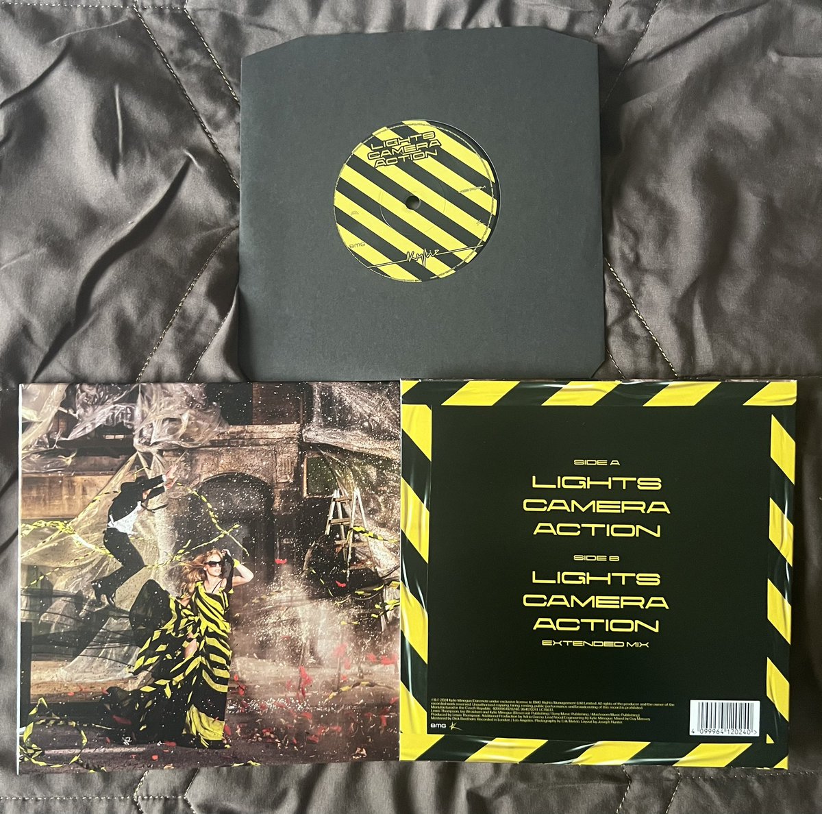 adrianclarkson's tweet image. Lights Camera Action…that’s it! @kylieminogue @TownsendMusicUK @BMGuk #LightsCameraAction #vinyl