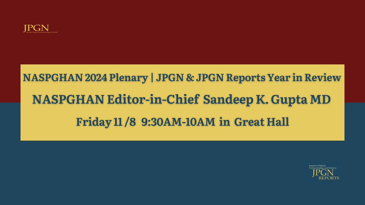 Don't miss the plenary session at #NASPGHAN24 this morning at 9:30AM!

<a href="/NASPGHAN/">NASPGHAN</a> Editor-in-Chief Dr. Sandeep K. Gupta MD will be presenting @jpgnonline &amp; @jpgnreports Year in Review! 

#naspghan24