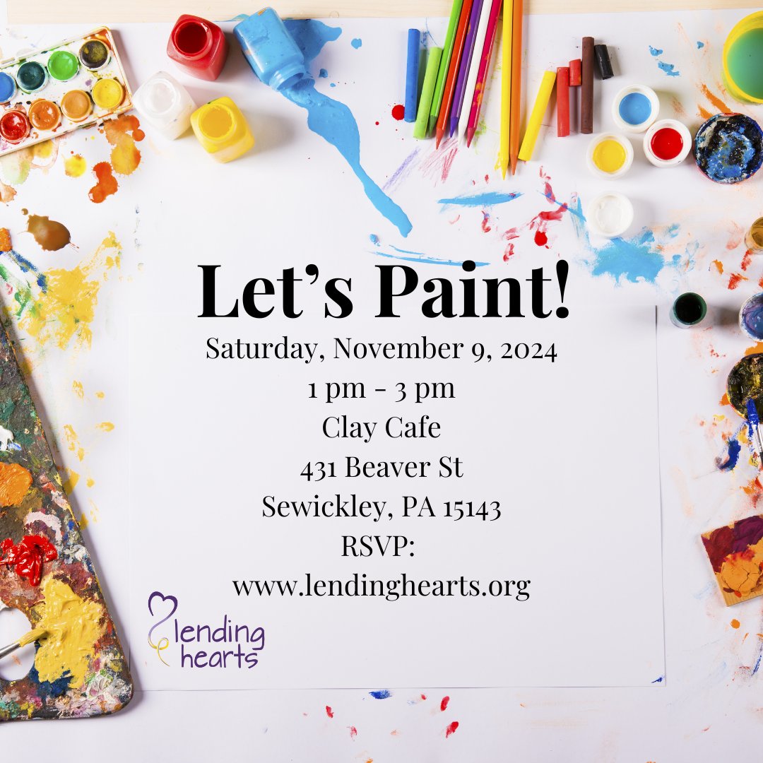 LendingHearts's tweet image. We can't wait to be with our Lending Hearts Families tomorrow afternoon at @claycafesewickley!
.
.
.
#LendingHearts #ClayCafe #cancersupport #oncology #survivorship #wellness #integrativeoncology #childhoodcancer #pediatriccancer #AYACancer #adolescentcancer #youngadultcancer