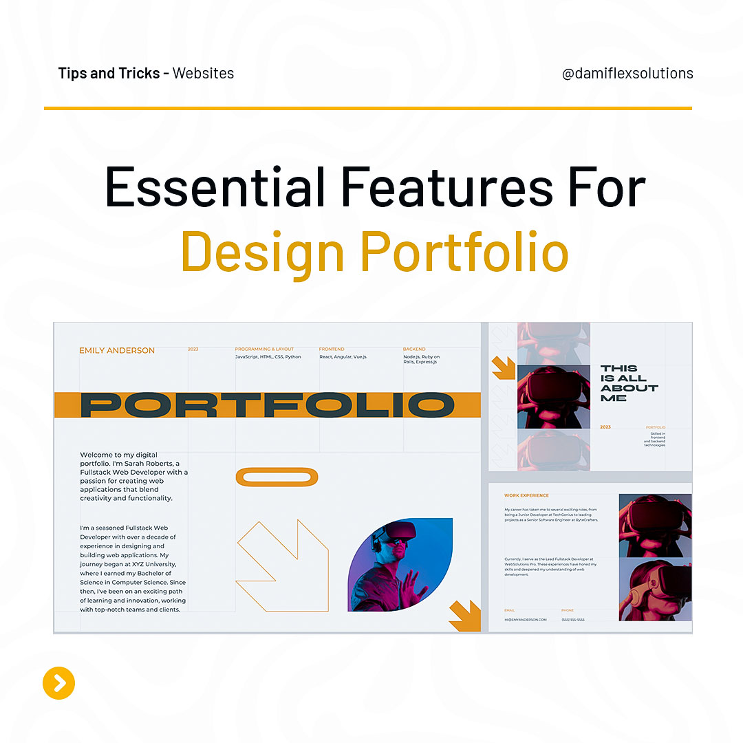 dflexsolutions's tweet photo. Creating a design portfolio is like crafting a visual story of your professional journey. It’s your chance to shine and show potential clients/employers what you can do.
Follow @dflexsolutions for more
Read more: https://t.co/Eupdxp1okw
#portfolio #designportfolio #webportfolio https://t.co/wyKekgcNjq