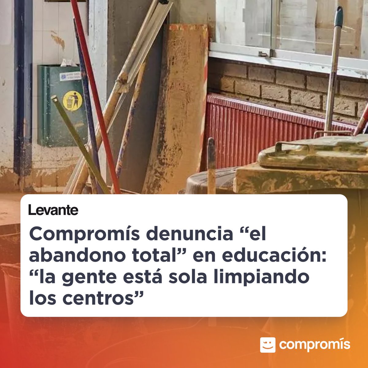 Ningú del govern de Mazón ha fet res per les escoles afectades fins ara. Les comunitats educatives sou les que esteu salvant escoles i vos volem ajudar.

Tenim una xarxa activa per a les vostres preguntes i propostes.

📩 Contacta ací: educacio@compromis.net