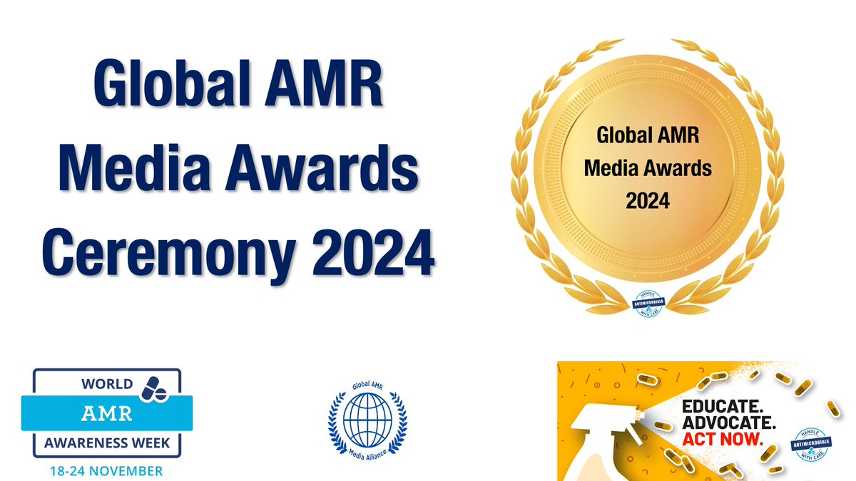 Global AMR Media Alliance - GAMA (@globalamrmedia) on Twitter photo 🏆 Congratulations ✨ <a href="/AnnaTurns/">Go Toxic Free</a> ✨ for 1st prize in global category of Global AMR Media Awards 2024!
#GoToxicFree
☆ Watch the recording
youtube.com/watch?v=pfdouK…
Congrats to all 38 Global #AMR Media Awardees (read them here: bit.ly/awardees2024
#AntimicrobialResistance 🏆 Congratulations ✨ <a href="/AnnaTurns/">Go Toxic Free</a> ✨ for 1st prize in global category of Global AMR Media Awards 2024!
#GoToxicFree
☆ Watch the recording
youtube.com/watch?v=pfdouK…
Congrats to all 38 Global #AMR Media Awardees (read them here: bit.ly/awardees2024
#AntimicrobialResistance