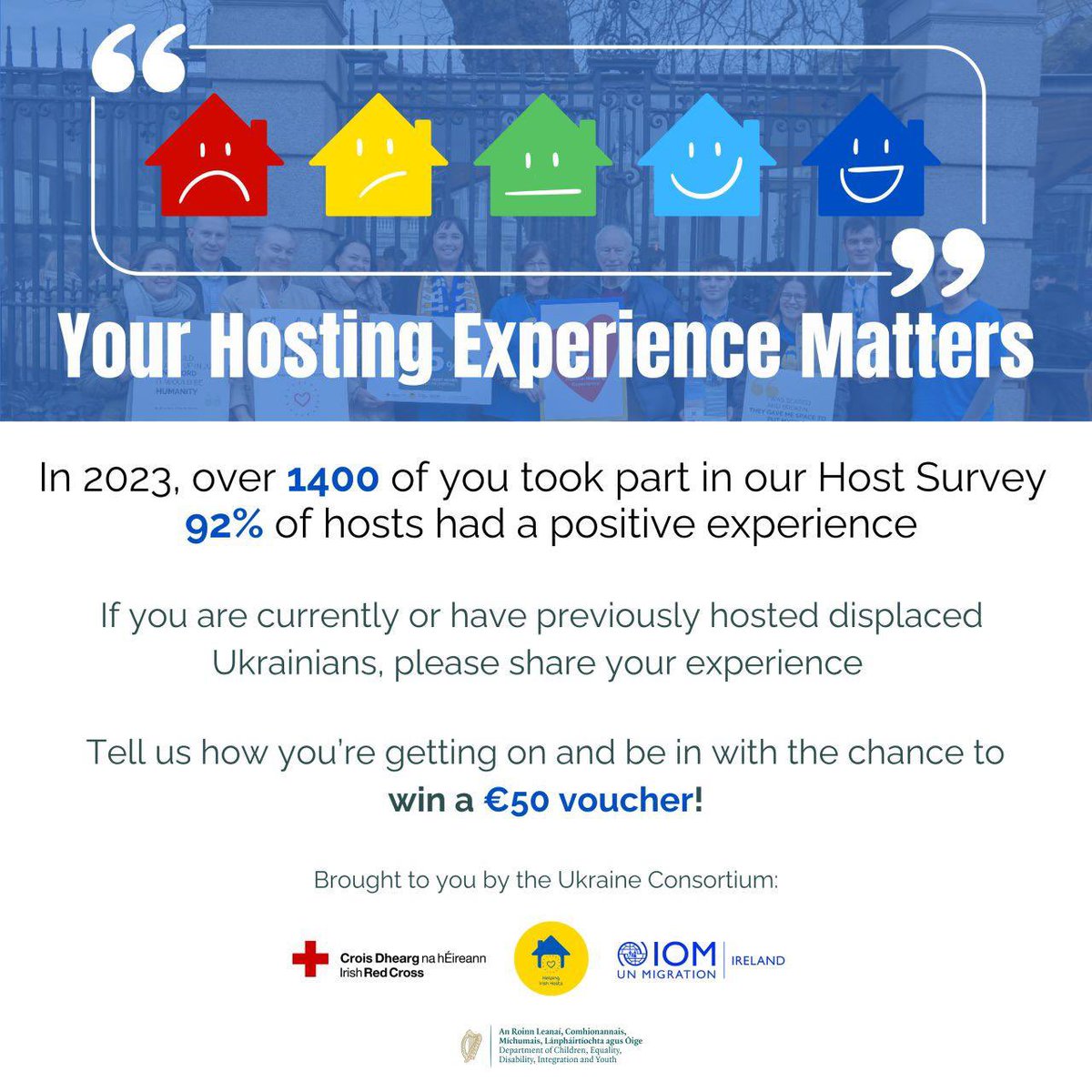 irishredcross's tweet photo. Calling all Hosts of Ukrainian Beneficiaries of Temporary Protection in #Ireland!

Now is your chance to share your experiences and feedback with us through the 2024 Ukraine Programme Host Survey: https://t.co/W50PW3oCgT https://t.co/D8cSBmfSKf