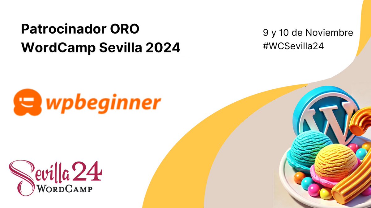 #WordPressSevilla (@wpsevilla) on Twitter photo ¡Gracias <a href="/wpbeginner/">WPBeginner</a> por ser #Patrocinador Oro de WordCamp Sevilla 2024!
Desde 2009 ofrecen tutoriales de #WordPress avanzados y fáciles de entender para pequeñas empresas, bloggers y propietarios de sitios web sin conocimientos técnicos.
#WCSevilla24 ¡Gracias <a href="/wpbeginner/">WPBeginner</a> por ser #Patrocinador Oro de WordCamp Sevilla 2024!
Desde 2009 ofrecen tutoriales de #WordPress avanzados y fáciles de entender para pequeñas empresas, bloggers y propietarios de sitios web sin conocimientos técnicos.
#WCSevilla24