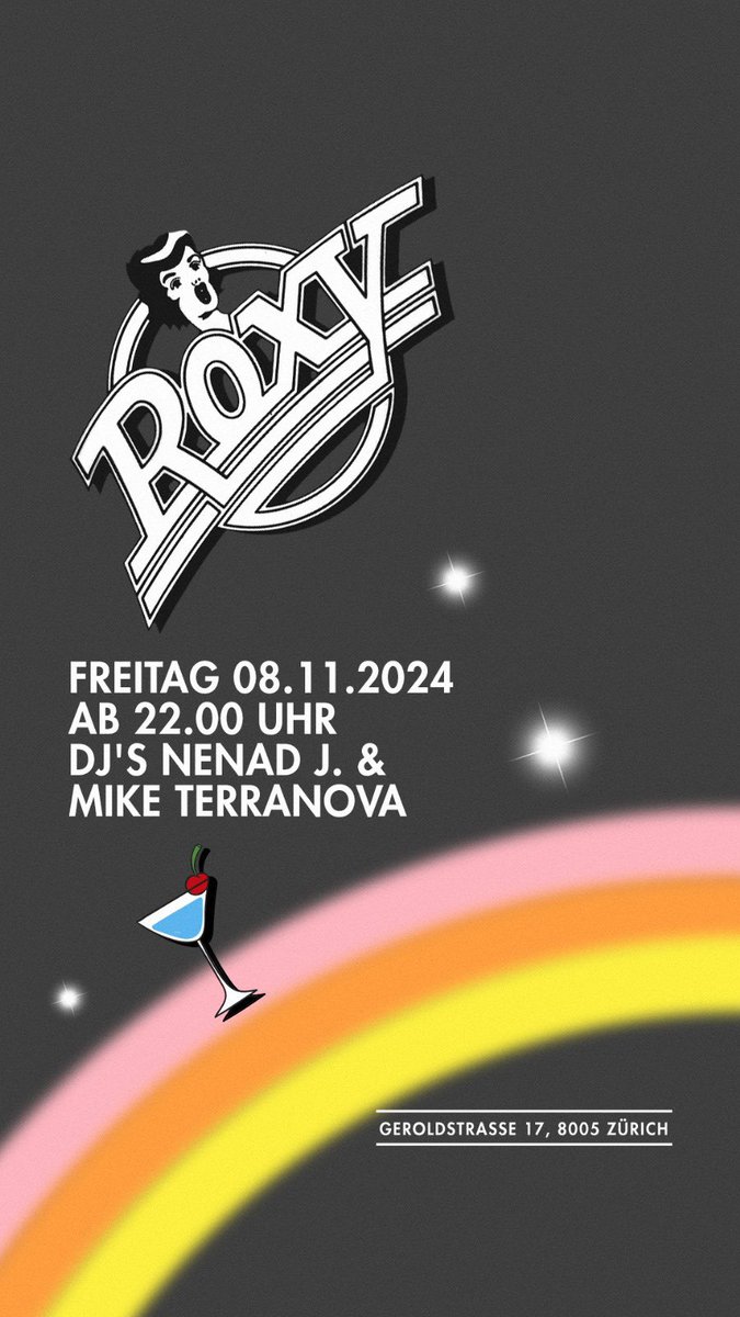 Roxy Never Dies 🌈 For those who know 💃🕺🏻 Tonight at <a href="/SupermarketClub/">Supermarket Club</a> Zurich 🪩
.
.
.
#nenadj #roxyneverdies #roxyparty #roxy #supermarketclub #zurich #70s #80s #90s #paradisegaragestyle