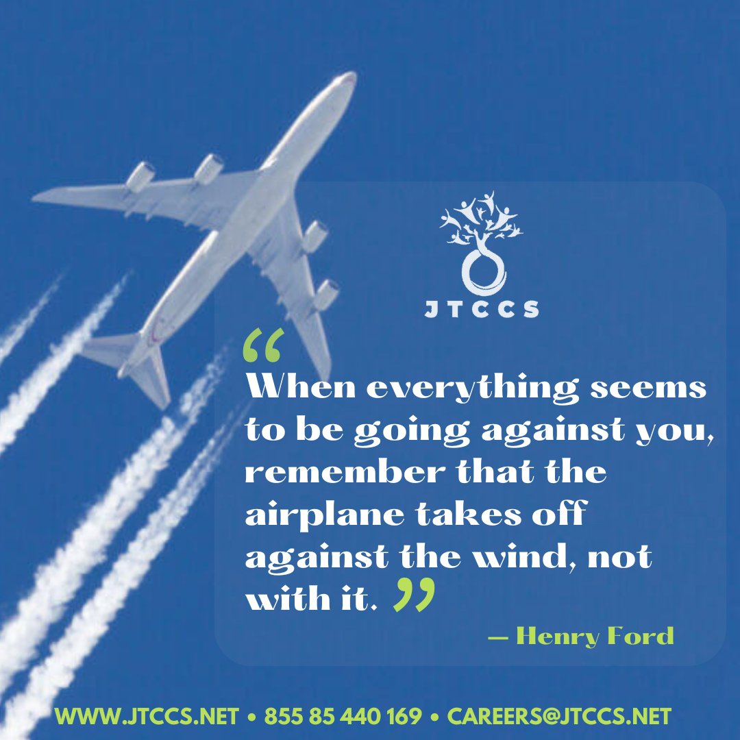 JtccsNet's tweet photo. ✈️ This reminder shows us that challenges aren’t roadblocks—they’re often the very force that helps us grow and rise. Just like an airplane needs the wind to take flight, our struggles can provide the push we need to reach new heights.
#KeepGoing #JTCCSCareers https://t.co/Lc6vwptObO